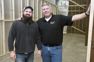 Mark Thompson and Steve Steinbacher, manager/ part owner of Cabarrus Brewing Co. Photo: Marty Price