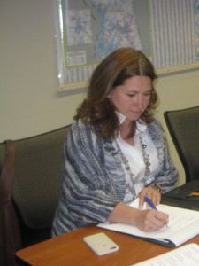 Melinda Bales, LKN Transportation Commission Chairmwoman, takes notes at a recent meeting. The future of the commission is uncertain