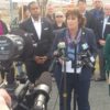 Rep. Beasley, Sen. Marcus, Rep. Clark, Sen. Sawyer at an I-77 press conference in March